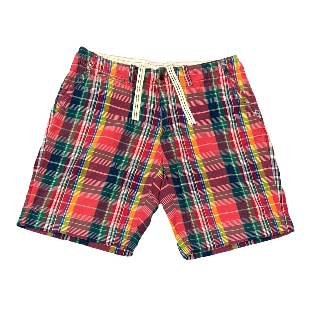 Vintage Polo Ralph Lauren Shorts Mens 36 Madras Plaid Preppy Multicolor Bermuda